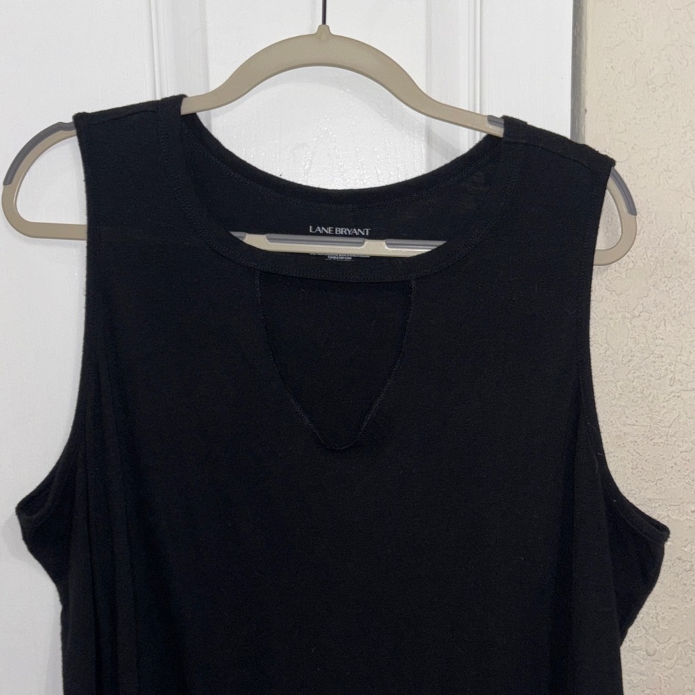 Lane Bryant Low V Cut Black Sleeveless Tank